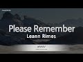 Leann Rimes Please Remember Karaoke Version