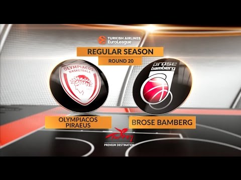 EuroLeague Highlights RS Round 20: Olympiacos Piraeus 83-77 Brose Bamberg