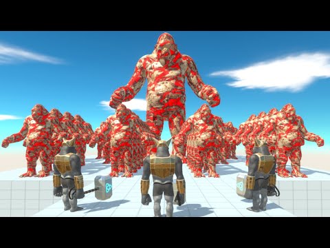 3 Champion Ghor vs Armies of Golem Units (Humans and Primates) - Animal Revolt Battle Simulator