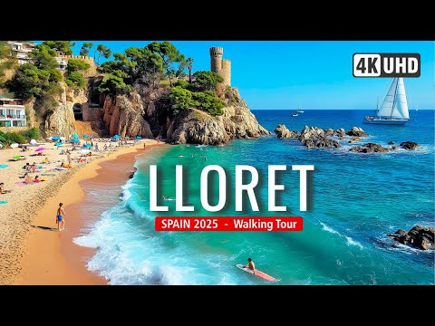LLORET de MAR-Rundgang 🇪🇸🌴 | Atemberaubende Strände, belebte Straßen und Nachtleben-Tour!