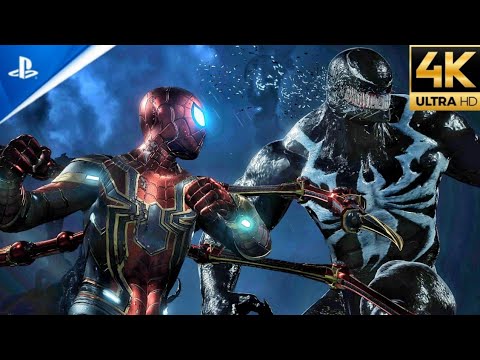 MCU Iron Spider Suit vs Venom Boss Fight (Ultimate Difficulty) - Spider-Man 2 PS5 (4K)