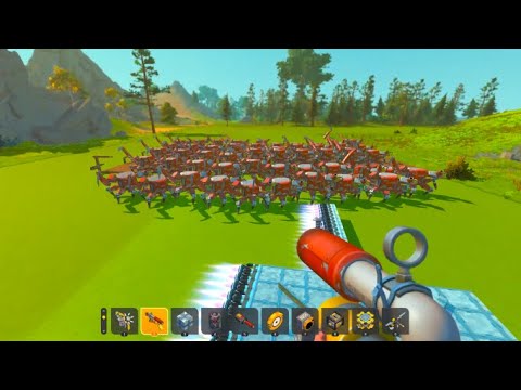 AN ARMY OF FARMBOTS VS MY DEFENDER | SCRAP MECHANIC
