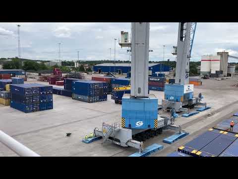 Vasteras Port: Arrival and departure of the general cargo Vessel MS FREJ at Vasteras Harbor (Sweden)