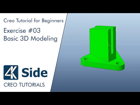 Basic 3D Modeling Exercise for Beginners in Creo - Exercise #03 | Creo Tutorial