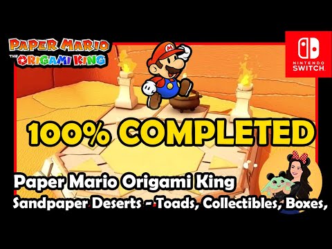 100% COMPLETION DESERT - Toads, blocks, collectibles & holes - Paper Mario Origami King