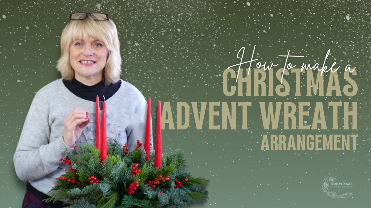 How to Make a Christmas Advent Wreath with Red Candles 🕯️ DIY Festive Table Centrepiece🌲