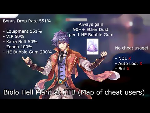 Ragnarok Online (iRO Chaos) - Biolo Hell Plant Enjoyer farming Ether Dust at CTB(Map of cheat users)