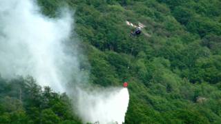 preview picture of video '(HD) Vallemaggia: Waldbrand ob Ronchini, Incendio di bosco'