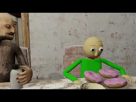 Granny vs Grandpa vs Mini Baldi funny real life animation