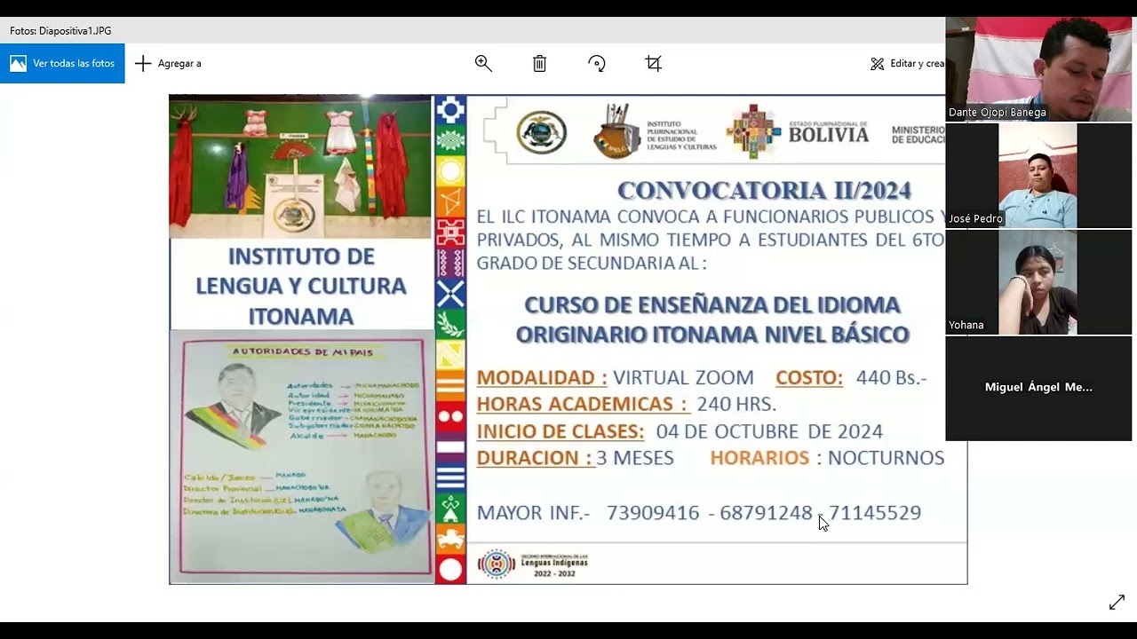 ILC ITONAMA INAUGURA CURSO DE ENSEÑANZA DEL IDIOMA ORIGINARIO ITONAMA