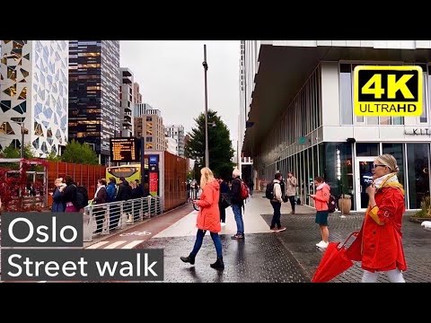 Oslo Norway street walk 4K 🇳🇴 Autumn 2022