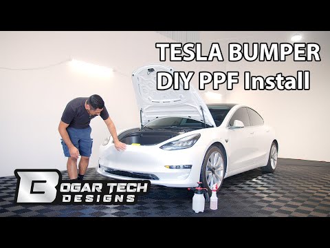 EASY DIY- STEP BY STEP- How To Install PPF For Tesla BUMPER