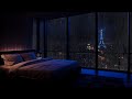 Rain Sound for Sleep in Dark Bedroom Space (No Ads) 🌿- Deep Sleep and Stress Relief