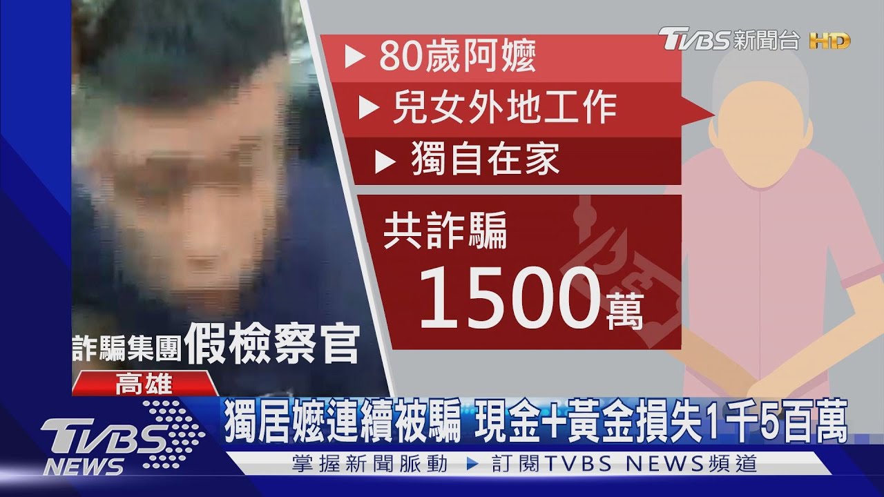 獨居嬤連續被騙!現金加黃金 損失1千5百萬