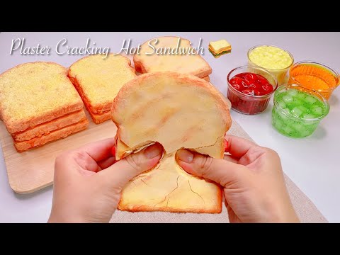 【ASMR】石膏クレイクラッキング🥪ホットサンドイッチ【音フェチ】Plaster Cracking Hot Sandwich