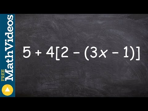 How to simplify an expression when a parenthesis is inside of brackets, 5+4(2-(3x-1))