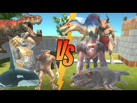 GORO + MOSASAURUS + SPINO + MINOTAUR VS PRIMATES + AQUATICS + C  DINOS + FANTASY  - ARBS