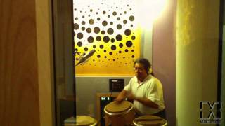 Giovanni Hidalgo recording session for Sol Garifuna Foundation at Music Works Studios