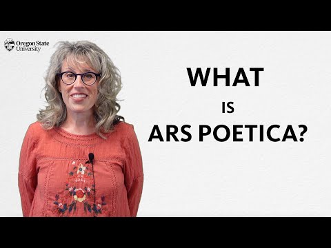 "What is an Ars Poetica?": A Literary Guide for English Students and Teachers