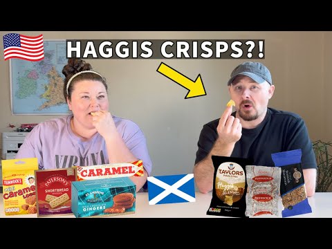 Americans Try Iconic Scottish Snacks - Tunnock's, Haggis Crisps & More!