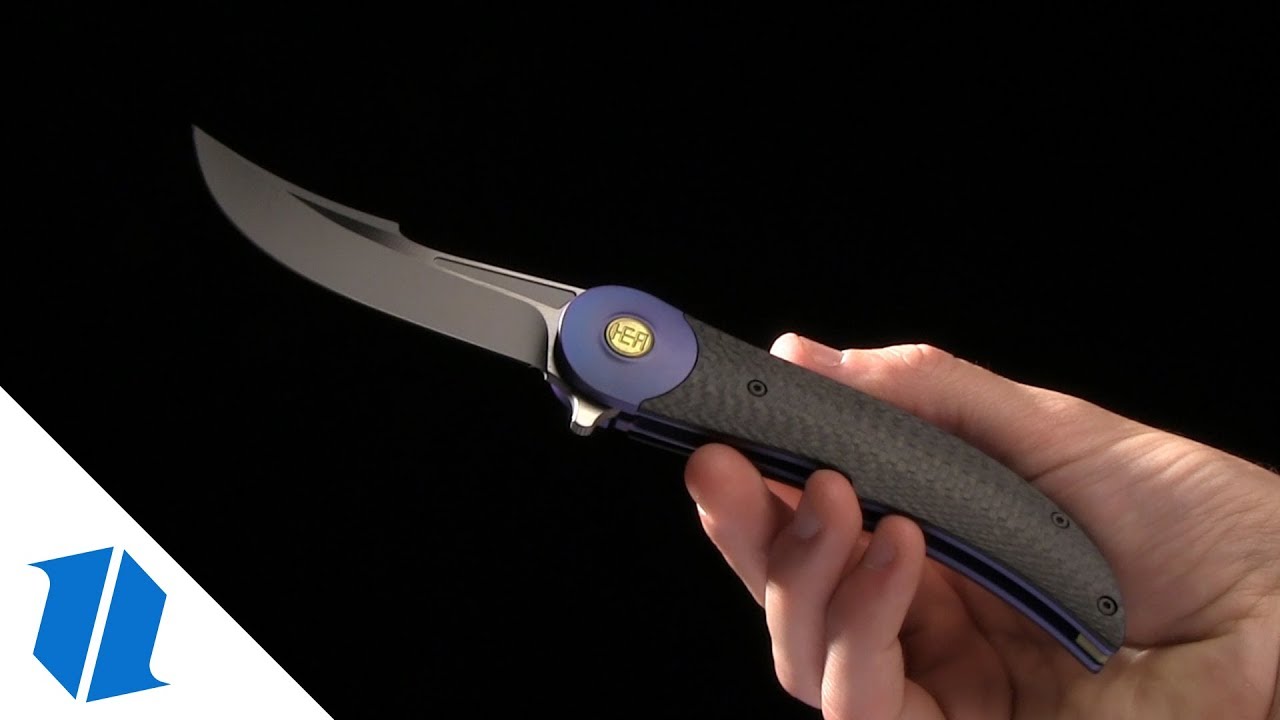 HEAdesigns Equilibrium V2 Bolster Lock Flipper Knife Carbon Fiber/Blue Ti