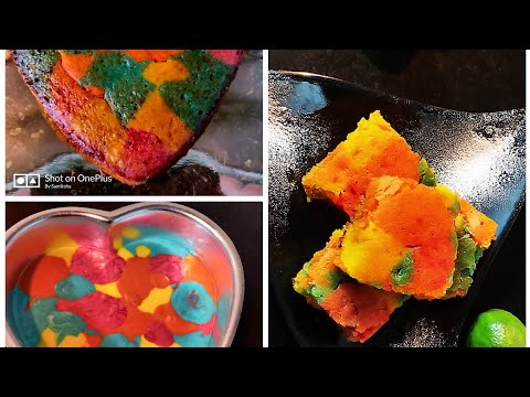 Colorful eggless vanilla cake | Father's day special | No oven | No Butter | Soft and Spongy cake