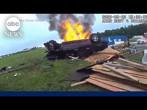 Woman rescued from burning car speaks out