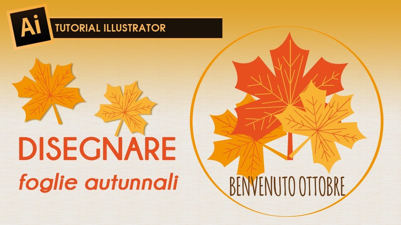 DISEGNARE foglie autunnali - Tut. Illustrator 78