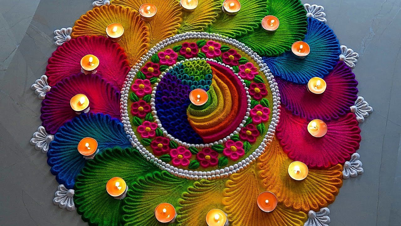 Satisfying video | Diwali rangoli designs | Navratri rangoli design | Sand art