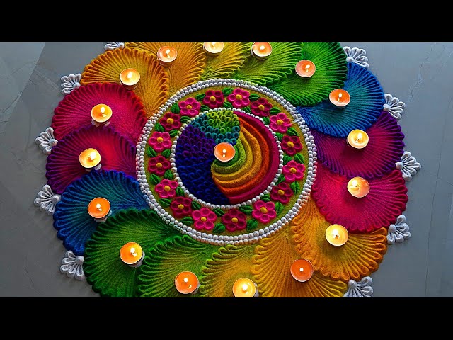 Satisfying video | Diwali rangoli designs | Navratri rangoli design | Sand art