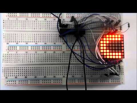8x8 LED Matrix Interfacing with AVR ATmega8 Microcontroller