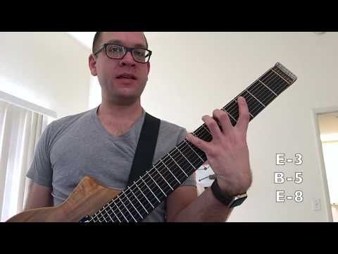 8-String Guitar Lesson 1: Bass String Triads (Drop E Tuning)