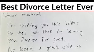 Wife Demands Divorce In Letter,Husband