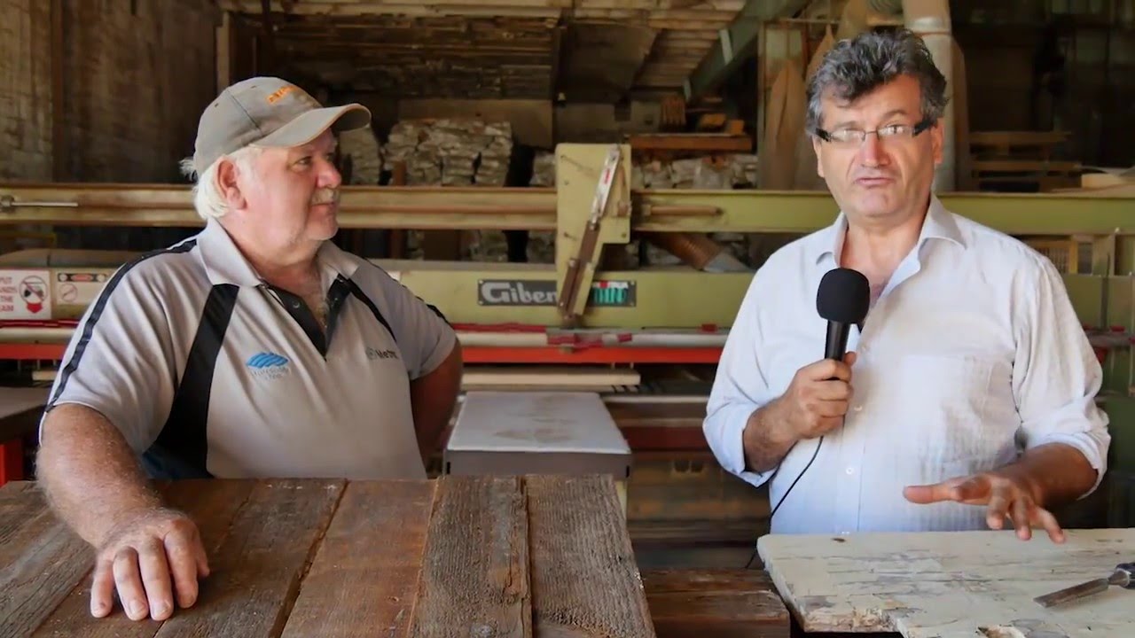 This is Australia. Making tables from recycled timbers.