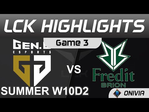 GEN vs BRO Highlights Game 3 LCK Summer Season 2021 W10D2 Gen G vs Fredit BRION by Onivia