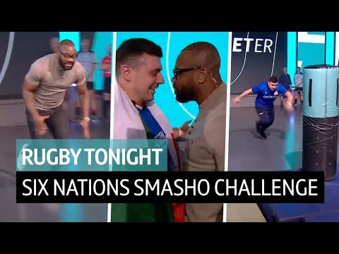 Brilliant scenes as Ugo Monye enters the 2020 Six Nations Smash-O-Meter challenge!