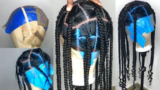 DIY CROCHET full lace KNOTLESS braided wig