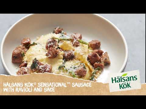 Recept: Spenatravioli med Hälsans Kök® Sensational™ Sausage, salvia och fermenterad peppar