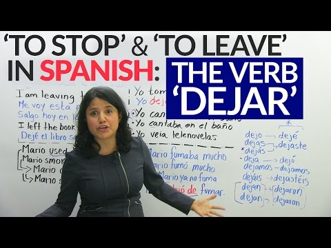 How to use the verb "to leave" in Spanish: "Dejar" Video
