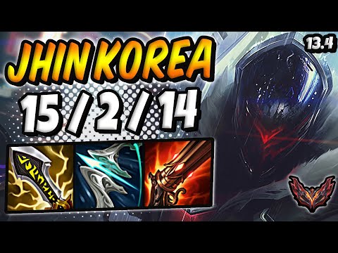 Jhin ADC vs Caitlyn (Patch 13.4) / KR Grandmaster / Season 13 [ 15 / 2 / 14 ] ⚡