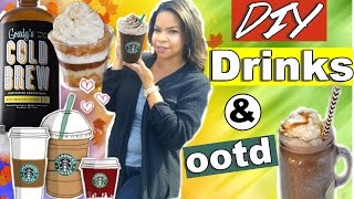 MUST TRY DIYS : STARBUCKS DRINKS YOU'LL LOVE | SIMPLE TREAT RECIPE |  FALL OUTFIT