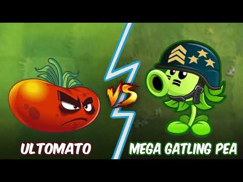 Ultomato Vs Mega Gatling Pea - Who Will Win?  - PvZ 2 Plant Vs Plant