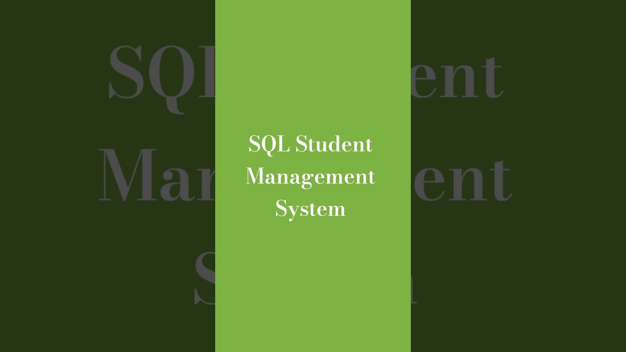 SQL Student Result Management System Project