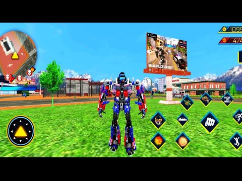 Optimus Prime#8: Flying Helicopter Car Robot Transform City Battle: Android Gameplay