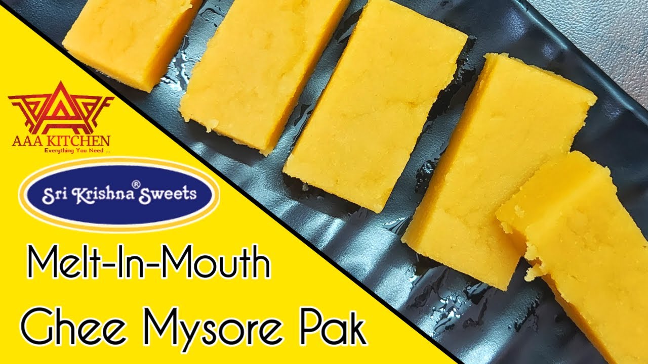 🟢 HOW TO MAKE SRI KRISHNA SWEETS GHEE MYSORE PAK | MELT-IN-MOUTH SOFT MYSORE PAK | AAA KITCHEN
