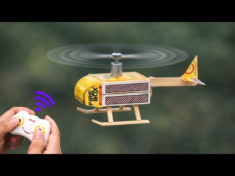 How to Make a Remote Control Helicopter Using Matchbox 🚁  DIY RC Helicopter That Flies