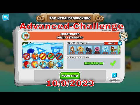 BTD 6 Top Herausforderung 10.09.2023 | bloonstd6 - Advanced Challenge  -  Tier 2s!