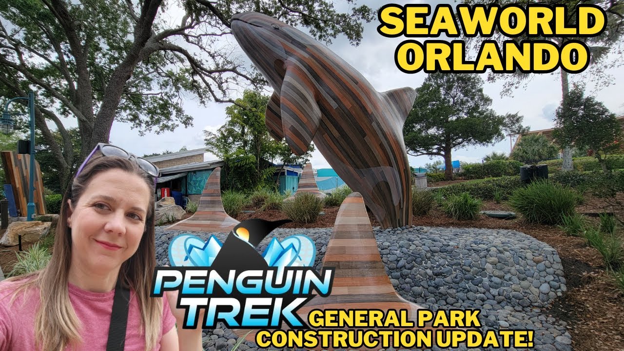 SeaWorld Orlando Penguin Trek Roller Coaster / General Park Construction Update 3.6.24