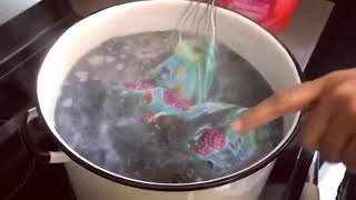 Batik Wax Removal From Cotton Scarf Using Boiling Water