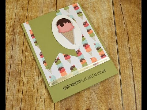 Super Cute Frozen Treats Ice Cream Birthday Card ~ Simple Handmade Cards for Summertime